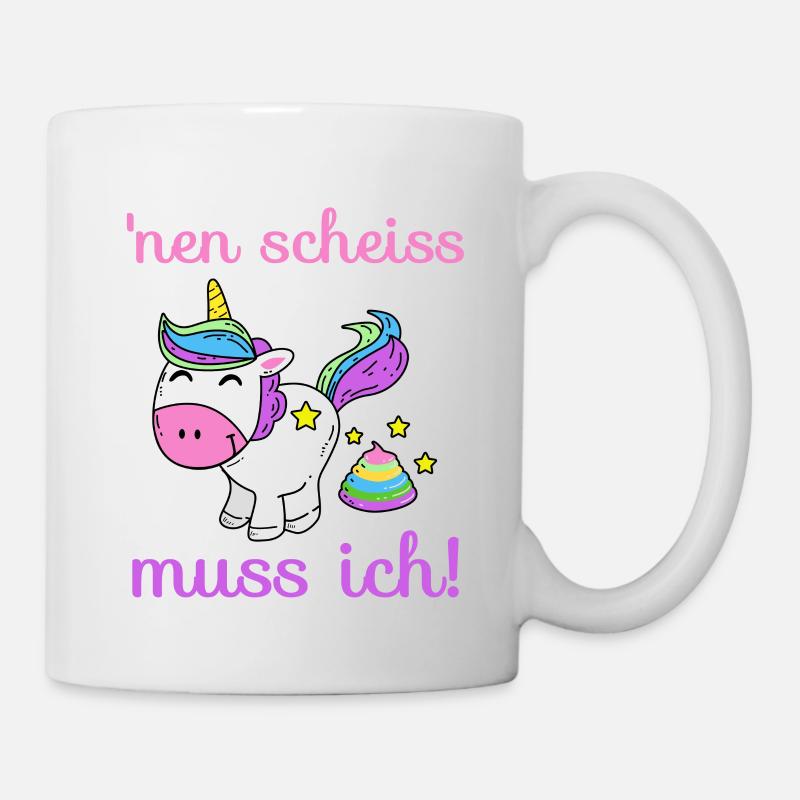 Einhorn - 'nen scheiss muss ich! - Tasse - Weiß