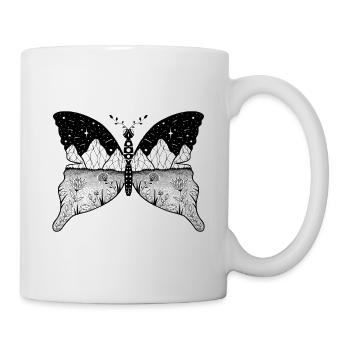 Butterfly spring motif girl beautiful nature - Mug - white - Right
