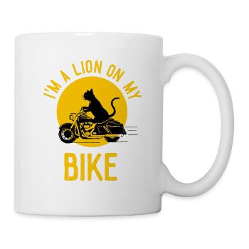 Moto, vélo, cadeau, chat, idée cadeau - Mug blanc - blanc - Droite