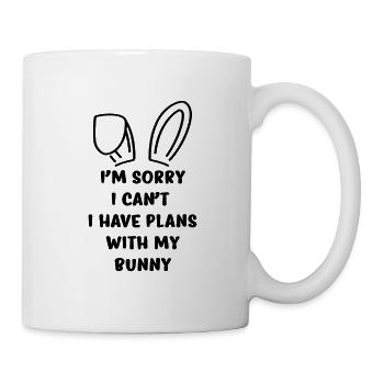 Funny rabbit saying with cute rabbit ears - Mug - white - Right