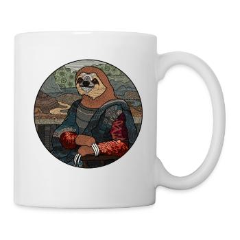 Sloth Mona Lisa funny gift for sloth fans - Mug - white - Right