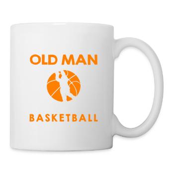 Ne sous-estimez jamais un vieil homme avec un ballon de basket - Mug blanc - blanc - Droite