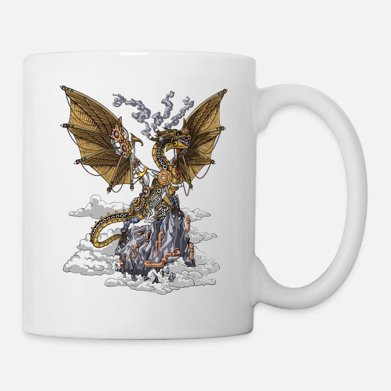 Dragon Steampunk - Mug blanc - blanc