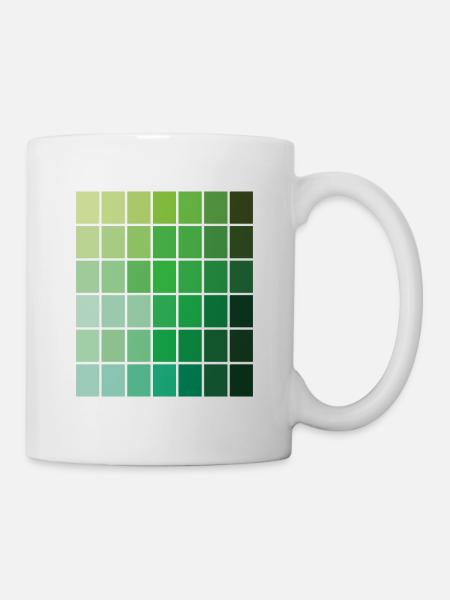 Palette de couleurs vertes tendance - Mug blanc - blanc
