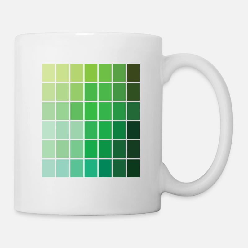 Trendige grüne Farbpalette - Tasse - Weiß