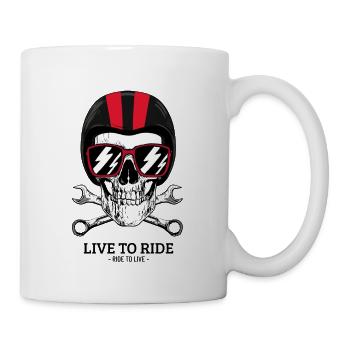Live to ride, ride to live | Vintage biker t-shirt - Mug - white - Right
