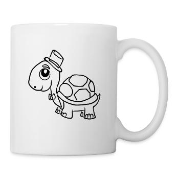 turtle shell armor safari animal cute - Mug - white - Right