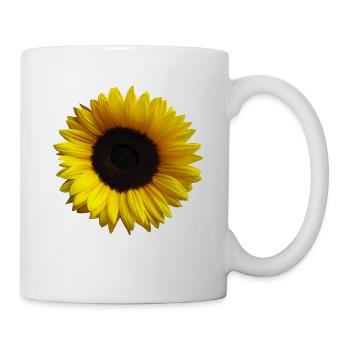 Sonnenblume, Sonnenblumen, Blume, Blüte, floral - Tasse - Weiß - Rechts