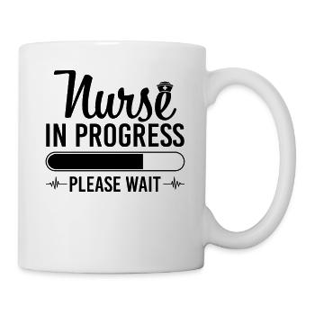 Infirmière en cours, veuillez patienter - Mug blanc - blanc - Droite