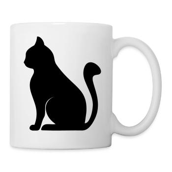 Katzensilhouette - Tasse - Weiß - Rechts