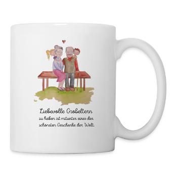 Großeltern Oma Opa Geschenk Enkel Liebe Spruch - Tasse - Weiß - Rechts