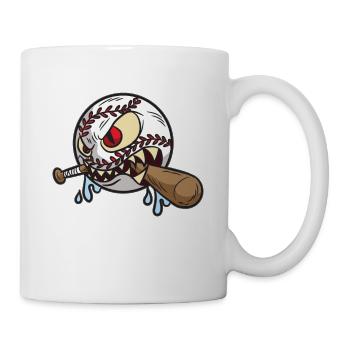 BASEBALL BALL Bestie Lustiger Humor Gruselig - Tasse - Weiß - Rechts