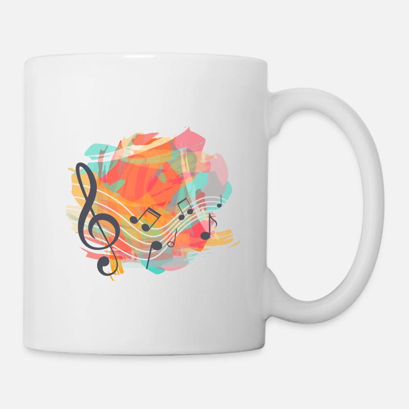 Notes de musique colorées - Mug blanc - blanc