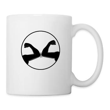 Corona no shaking hands elbows - Mug - white - Right