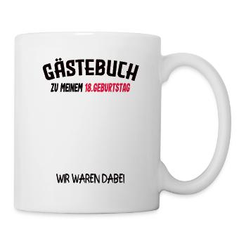 18. Geburtstag Gästebuch Geschenkidee - Tasse - Weiß - Rechts