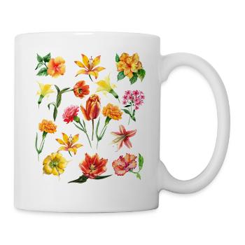 Botanical Orange Yellow Flower Power Wildflower - Mug - white - Right