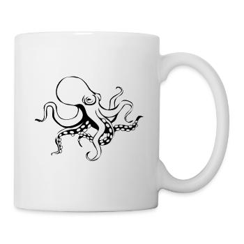Octopus octopus drawing black white t shir - Mug - white - Right