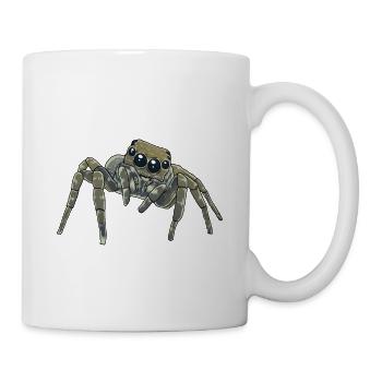 Horror Spinne Phobie Panik Spinnen Halloween - Tasse - Weiß - Rechts