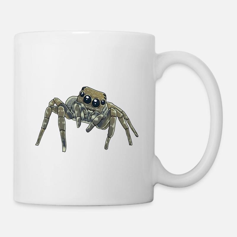 Horror Spinne Phobie Panik Spinnen Halloween - Tasse - Weiß