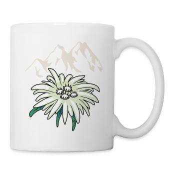 Mountains mountains peaks Edelweiß Blume Tirol - Mug - white - Right