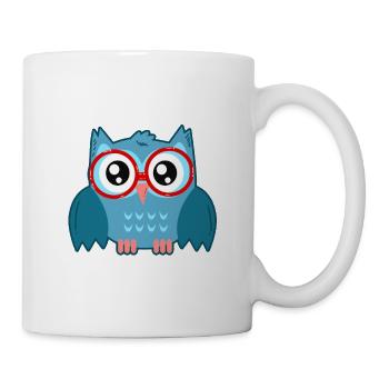 Eule mit Brille - Tasse - Weiß - Rechts