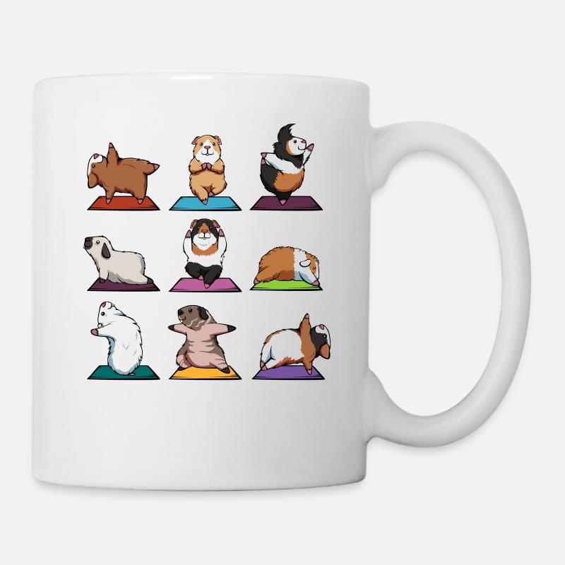 Yoga méditation cochon d'Inde Yogi Namaste cadeau - Mug blanc - blanc