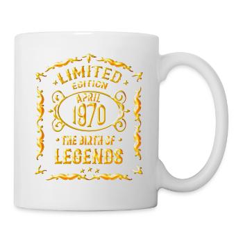 Cadeau 50e anniversaire - né en avril 1970 - Mug blanc - blanc - Droite
