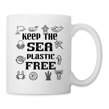 Keep The Sea Plastic Free Earth Day Save The Ocean - Mug - white - Right