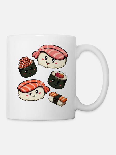 Amateurs de sushi kawaii - Mug blanc - blanc