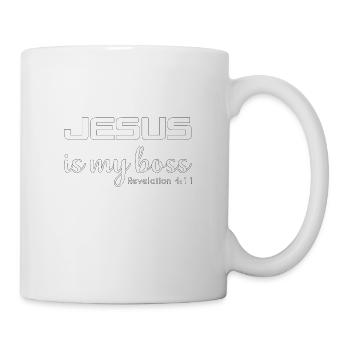 Christliches Design - Jesus ist mein Chef - Tasse - Weiß - Rechts