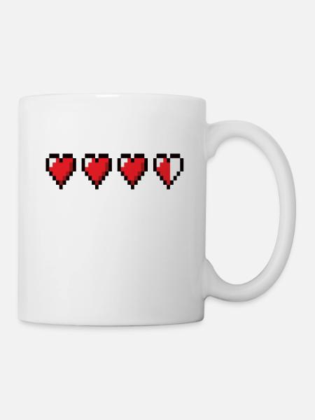 80er Herzen - Tasse - Weiß