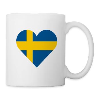 Schweden, Herz, Liebe - Tasse - Weiß - Rechts