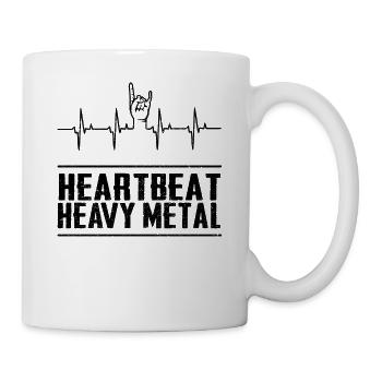 Heavy Metal Herzschlag Heartbeat - Tasse - Weiß - Rechts