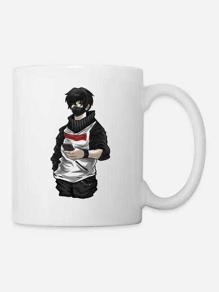 Anime Personnage Masculin Kawaii Guy Manga Japonais - Mug blanc - blanc