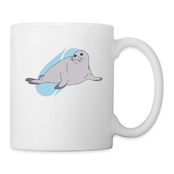 Seehund Lineart künstlerisch - Tasse - Weiß - Rechts