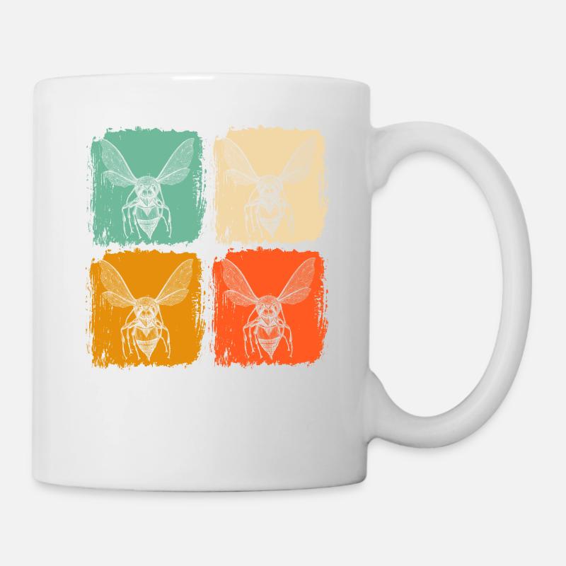 Wespe Retro - Tasse - Weiß