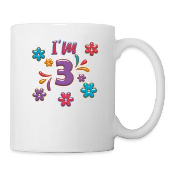 3 years old 3 birthday present "I'm 3" - Mug - white - Right