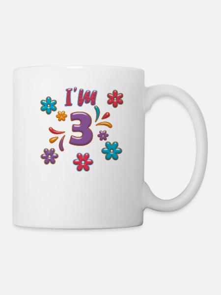 Cadeau d'anniversaire de 3 ans "I'm 3" - Mug blanc - blanc