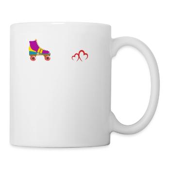 Herzschlag Rollschuh T-Shirt - Tasse - Weiß - Rechts