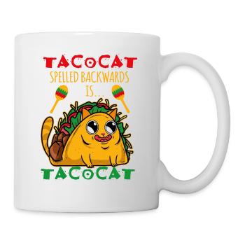 Tacocat Backwards Is Tacocat Burrito Cat Taco - Mug - white - Right