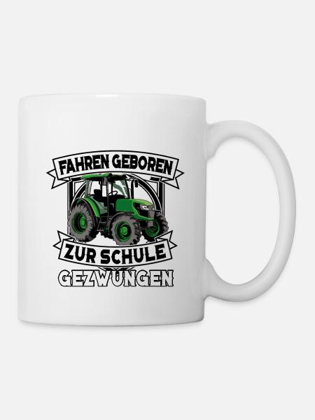 Traktor Schule Bauer Landwirt Schlepper Trecker - Tasse - Weiß