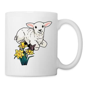 Baby Lamb Sheep Easter Children Happy Easter - Mug - white - Right