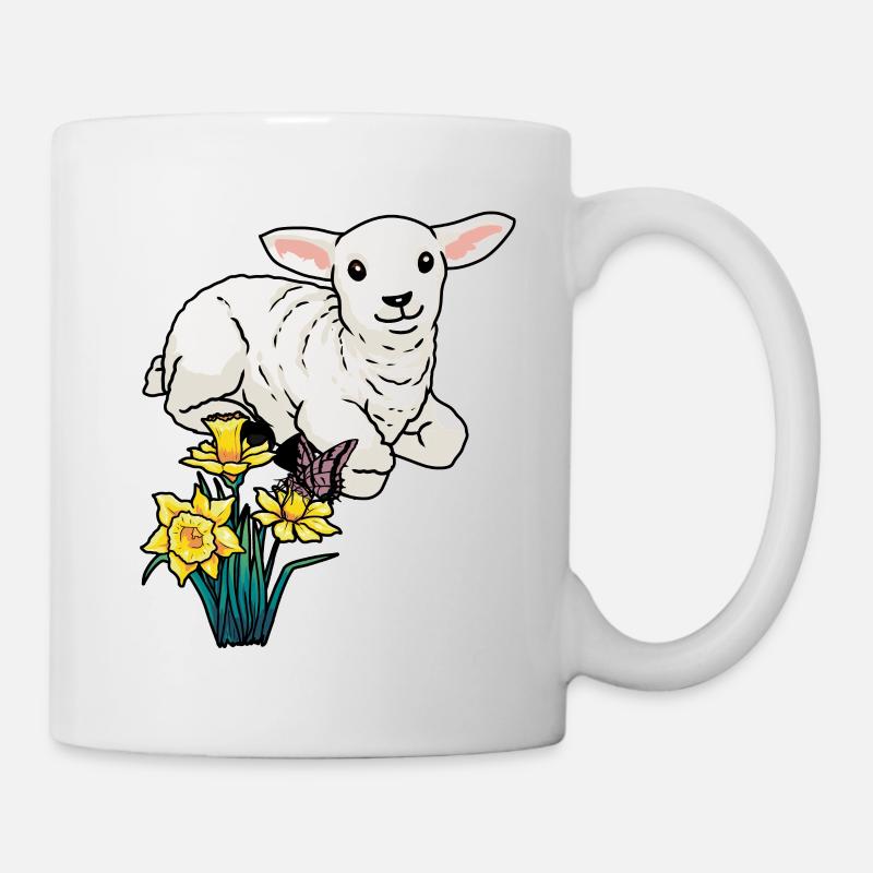 Bébé Agneau Mouton Pâques Enfants Joyeuses Pâques - Mug blanc - blanc
