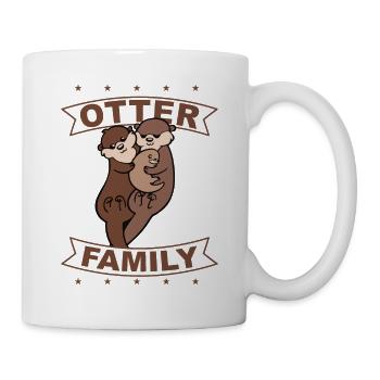 Otter Family, Kinder. Geschenk, Geschenkidee - Tasse - Weiß - Rechts