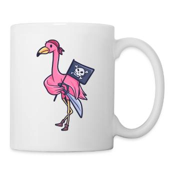 Flamingo drapeau de pirates cadeau de capitaine - Mug blanc - blanc - Droite
