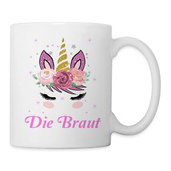 Damen JGA Geschenk Junggesellenabschied Die Braut - Tasse - Weiß - Rechts