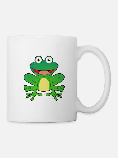 Grenouille grenouille Amphibie Roi Traummann enfants - Mug blanc - blanc