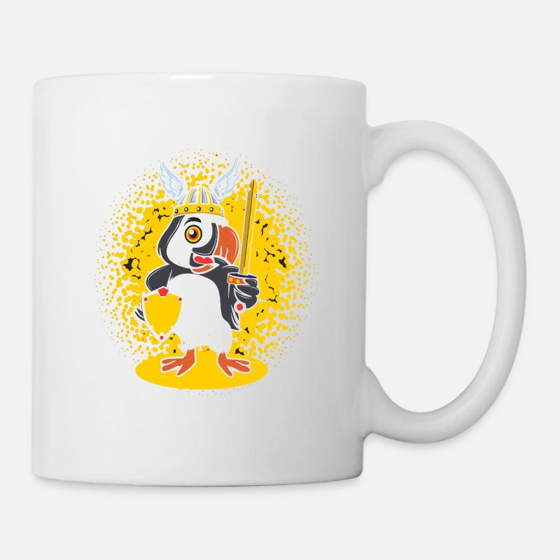 Papageientaucher Wikinger Helm Island - Tasse - Weiß