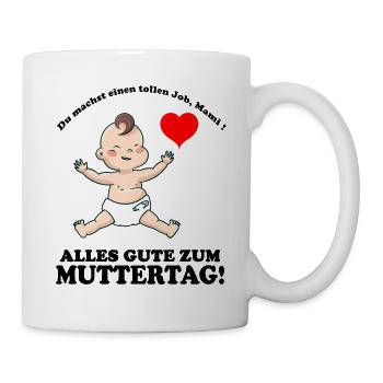 Muttertag Baby Herz Muttertag - Tasse - Weiß - Rechts