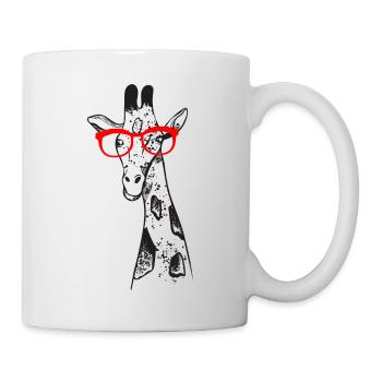 Funny giraffe with glasses t-shirt gift idea - Mug - white - Right